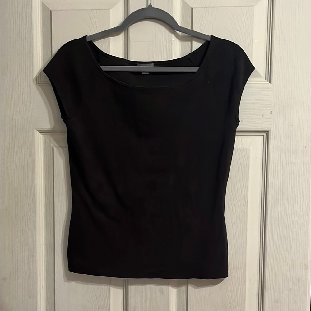 Ann Taylor Ribbed Chocolate Brown tee